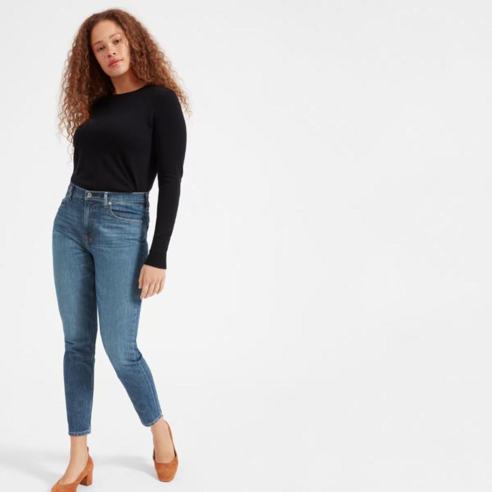 everlane jeans women's 30 The High rise skinny blue denim cotton blend pockets